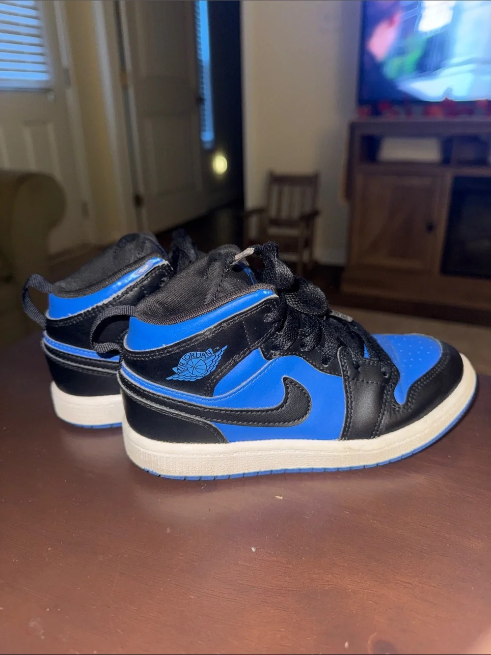 Jordan Kids High-Top Sneakers in Black and Blue